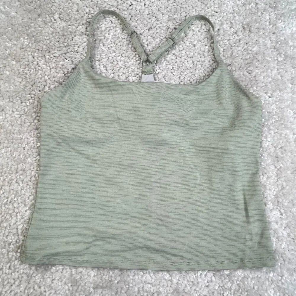 Outdoor Voices Space dye Green Longline Crop Sports bra